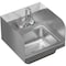 Amgood Stainless Steel Hand Sink 15 in. x 15 in. with Side Splashes and Gooseneck Faucet HS-15SS-Z - alternate 2